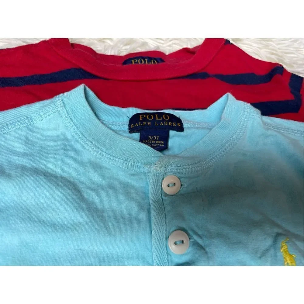 Boys Toddler 5 piece size 3T Short Sleeve & Long Sleeve shirt lot by Polo Ralph